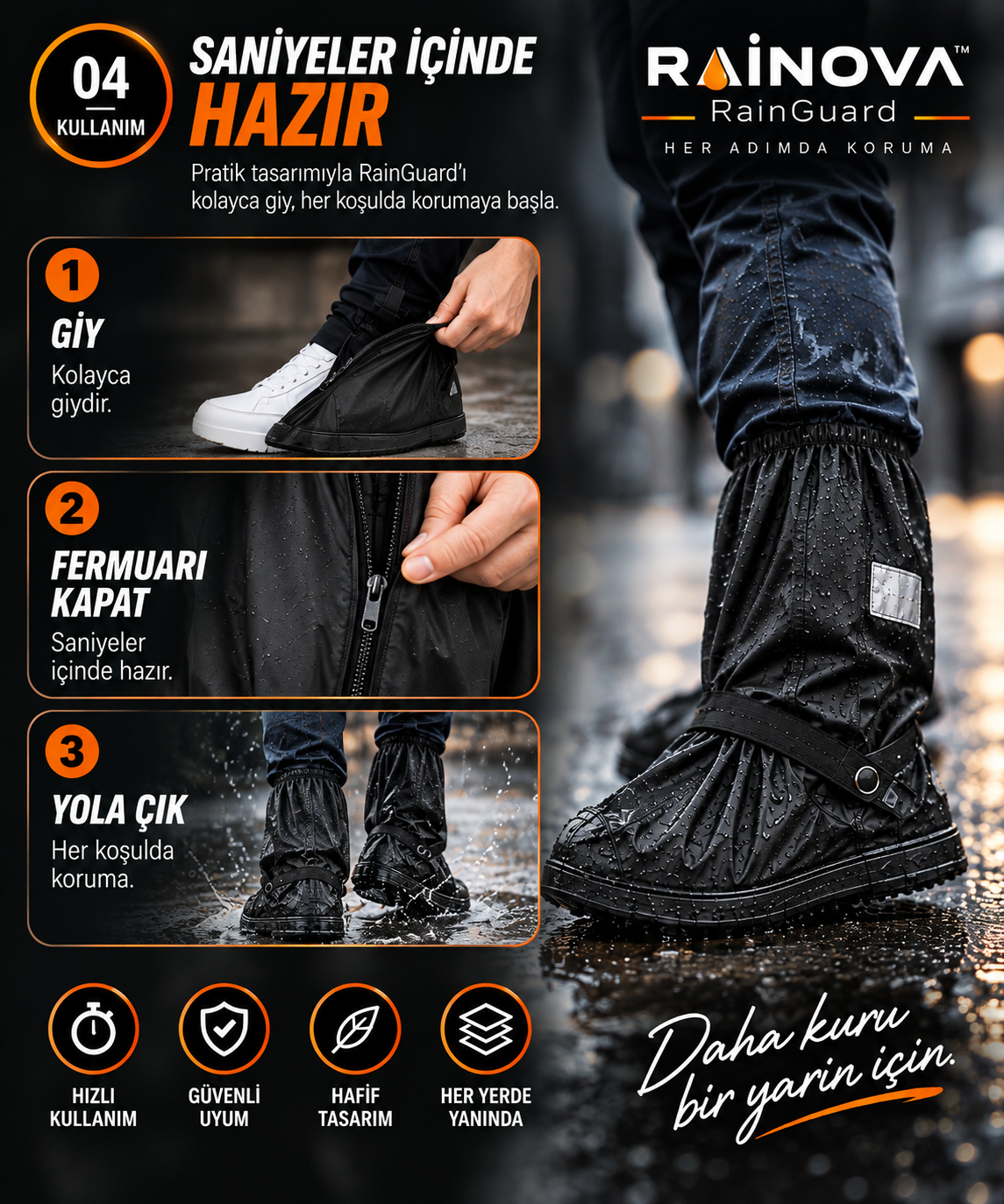 RainGuard Su Geçirmez Ayakkabı Koruyucu